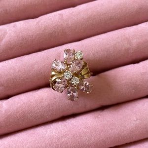 10 Karat Gold Ring with Pink Cubic Zirconia